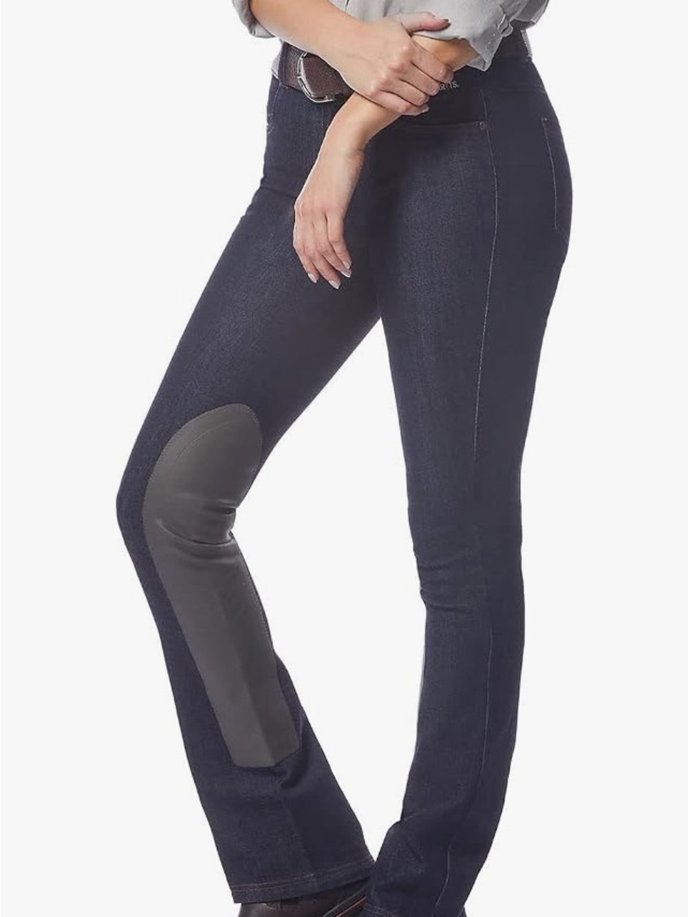 Kerrits Dark Blue Flare Riding Jeans with Gray Knee Patch NWT